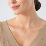 14k Heart Clover Charm - Model Shot
