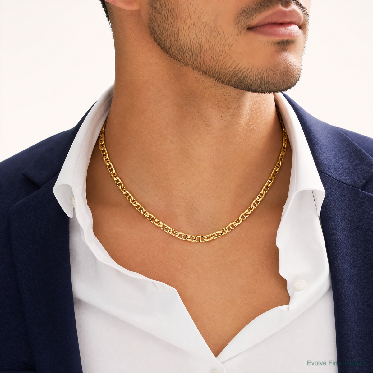 14k 5.5mm Semi-Solid Anchor Chain - Model Shot