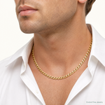 14k 7mm Semi-Solid Curb Chain - Model Shot