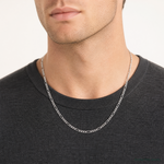 14k White Gold 2.5mm Semi-Solid Figaro Chain - Model Shot