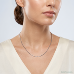 14k White Gold 1.5mm Semi-Solid Round Box Chain - Model Shot