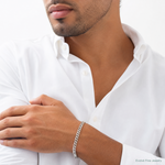 14k White Gold 6mm Semi-Solid Miami Cuban Chain - Model Shot