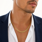 14k 7.3mm Semi-Solid Miami Cuban Chain - Model Shot