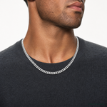 14k White Gold 7.3mm Semi-Solid Miami Cuban Chain - Model Shot