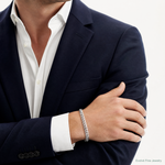14k White Gold 7.3mm Semi-Solid Miami Cuban Chain - Model Shot