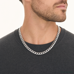14k White Gold 11mm Semi-Solid Miami Cuban Chain - Model Shot