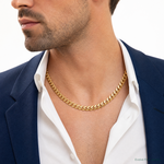 14k 13.2mm Semi-Solid Miami Cuban Chain - Model Shot