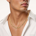 14k 8.5mm Semi-Solid Figaro Chain - Model Shot