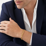 14k 8.5mm Semi-Solid Figaro Chain - Model Shot