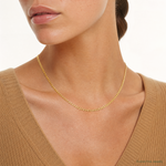 14k 2.85mm Semi-Solid Curb Chain - Model Shot