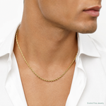 14ky 7.0mm Semi-Solid Rope Chain - Model Shot
