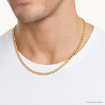 14k 7.5mm Semi-Solid Curb Chain - Model Shot