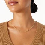 14ky 3.5mm Semi-Solid Rope Chain - Model Shot