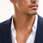 14k 2.2mm Semi-Solid Beveled Paperclip Chain - Model Shot