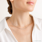 14k White Gold 2.2mm Semi-Solid Beveled Paperclip Chain - Model Shot