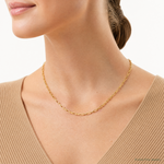 14k 3.0mm Semi-Solid Beveled Paperclip Chain - Model Shot
