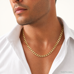 14k 11.3mm Semi-Solid Curb Chain - Model Shot