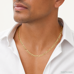 14k 9.4mm Semi-Solid Figaro Chain - Model Shot