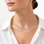14k White Gold 4.4mm Semi-Solid Figaro Chain - Model Shot