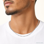 14k White Gold 5.75mm Semi-Solid Figaro Chain - Model Shot