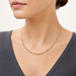 14k 4.2mm Semi-Solid Figaro Chain - Model Shot