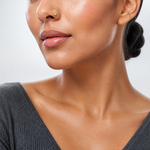 14K 20 Gauge Polished CZ Hamsa Nose Ring - Model Shot