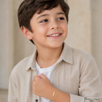 14k w/Rhodium Children's Pavé Figaro Link ID Bracelet - Model Shot