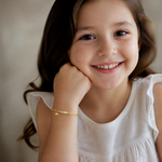14K Polished w/ Dangling Heart w/1in ext. Baby ID Bracelet - Model Shot
