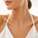 14k 1.1mm Box Chain - Model Shot