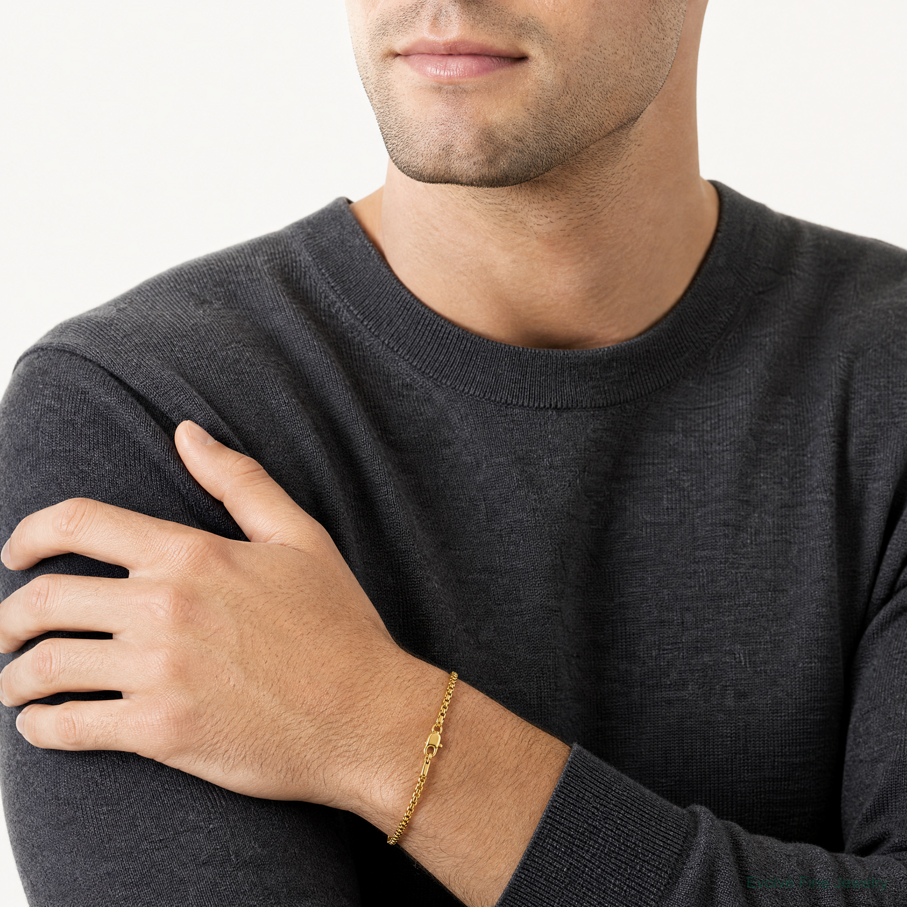 14k 1.5mm Box Chain - Model Shot