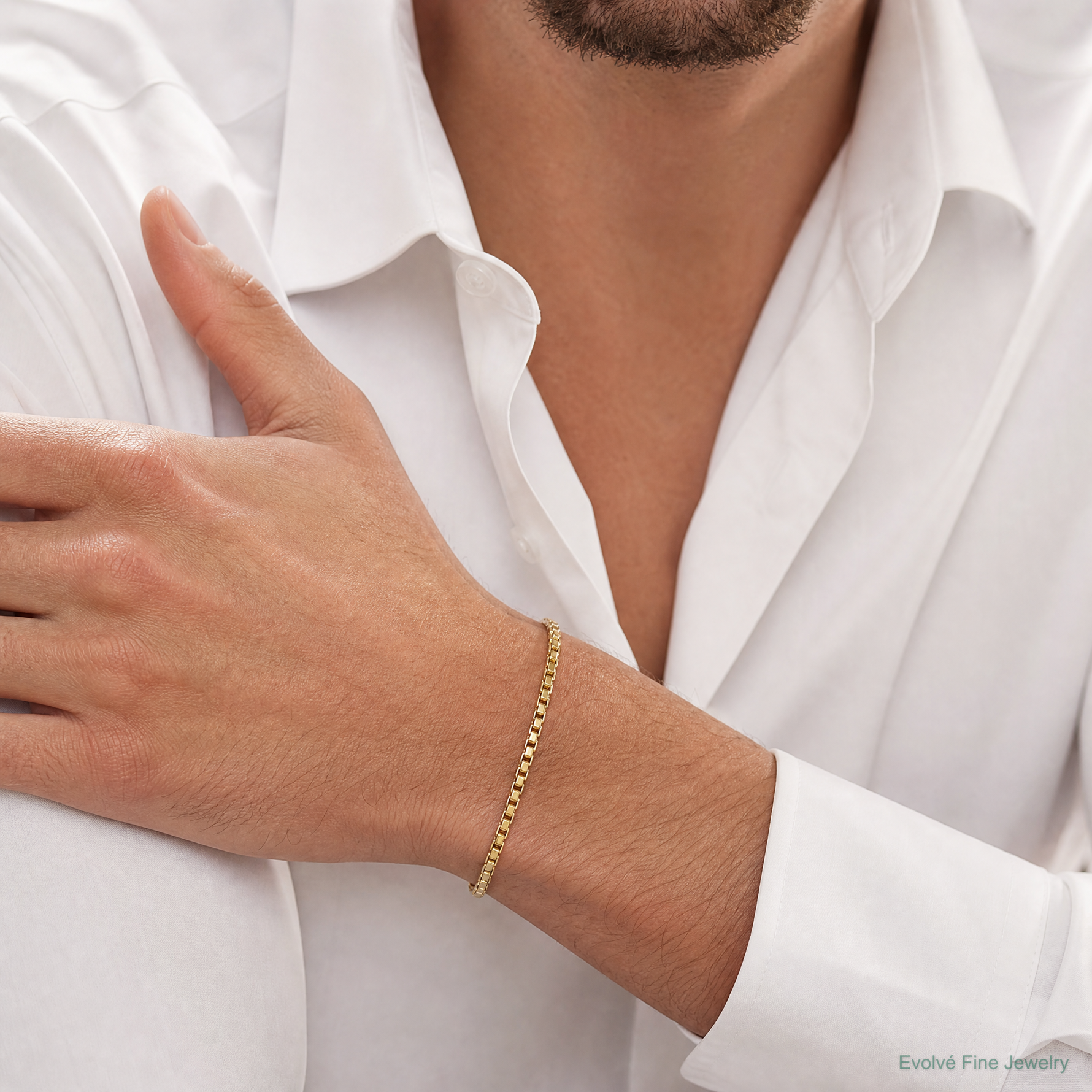 14k 1.9mm Box Chain - Model Shot