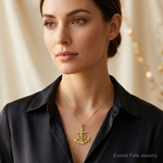 14k Mariners Crucifix Pendant - Model Shot