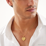 14k Reversible I LOVE YOU Heart Pendant - Model Shot