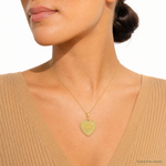 14k Reversible FOR MY DAUGHTER Heart Charm - Model Shot