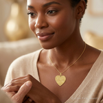 14k GRANDMA Heart Charm - Model Shot