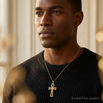 14k Ankh Cross Charm - Model Shot