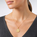 14K Polished and Satin Angel Pendant - Model Shot