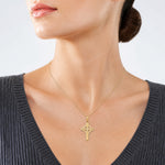 14k Celtic Cross Pendant - Model Shot