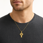 14k Celtic Cross Pendant - Model Shot
