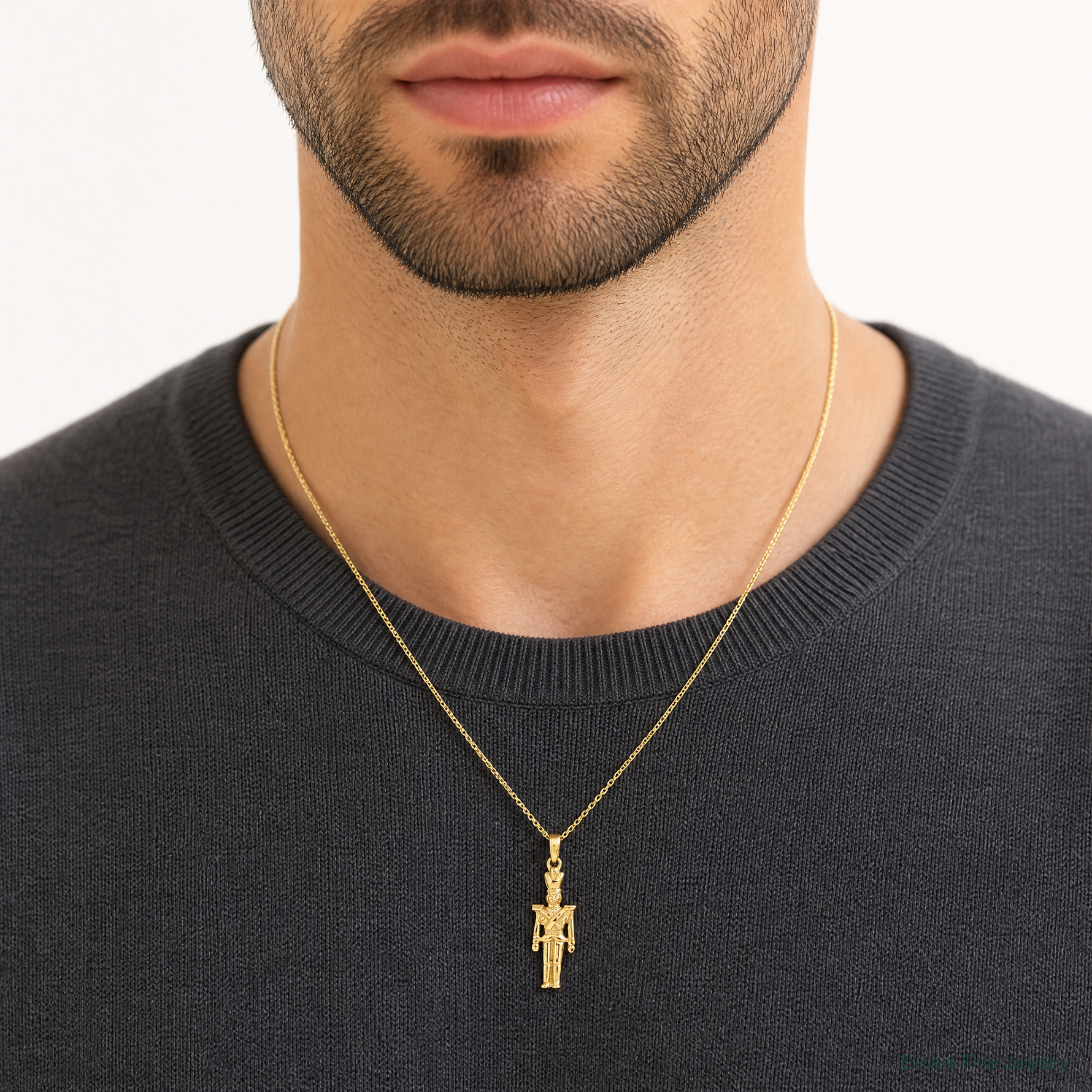 14k Polished 3-D Toy Soldier Pendant - Model Shot