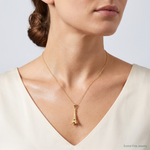 14k Solid Polished 3-D Eiffel Tower Charm - Model Shot