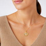 14k Polished Globe Pendant - Model Shot