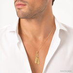 14K Solid Satin Polished Ballet Slippers Pendant - Model Shot