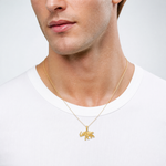 14k Polished 3-D Elephant Pendant - Model Shot