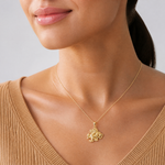 14k Solid Polished Dragon Pendant - Model Shot