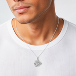 14K White Gold Small Dragon Charm - Model Shot