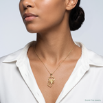 14k Solid Polished Open-Backed Scorpion Pendant - Model Shot