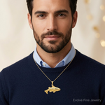 14k Polished Open-Backed Redfish Pendant - Model Shot