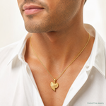 14K Solid Polished 3-D Shark Tooth Pendant - Model Shot