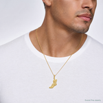 14k Polished Running Shoe Pendant - Model Shot